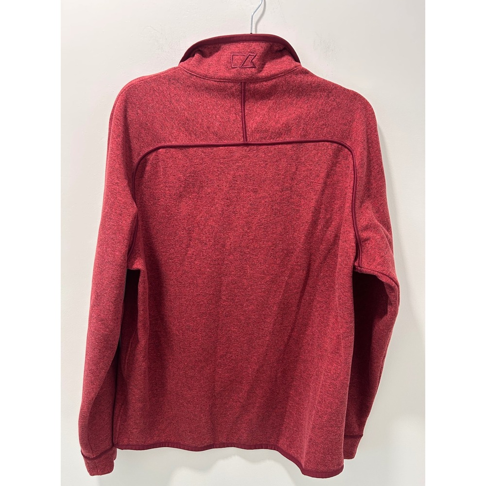 Cutter & Buck Mens Medium Heather Red Quarter Zip Fleece Pullover Sweater Medium - Picture 10 of 10